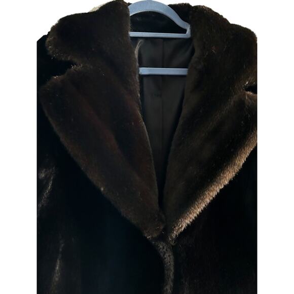 Vintage Brown Borgazia by Sportowne Long Fur Coat | Size 16 - Picture 1 of 13